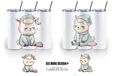 Tumbler Sleepy Alpaca Sublimation artnoy 