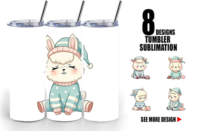 Tumbler Sleepy Alpaca Sublimation artnoy 