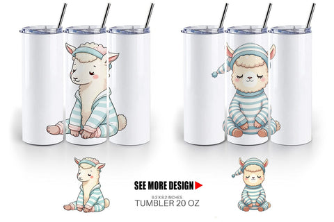 Tumbler Sleepy Alpaca Sublimation artnoy 