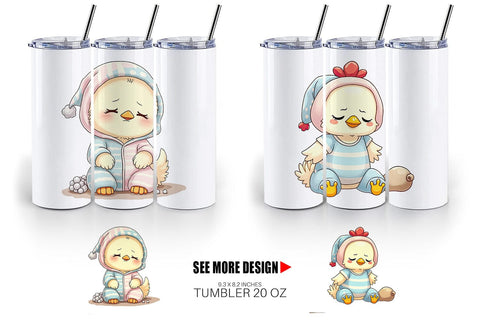 Tumbler Sleepy Chicken Sublimation artnoy 