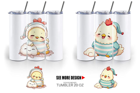 Tumbler Sleepy Chicken Sublimation artnoy 