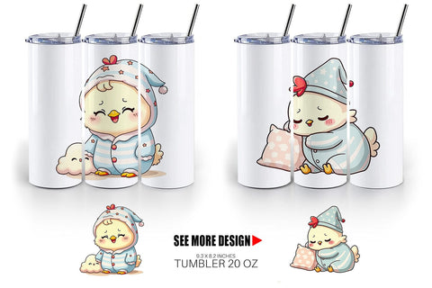 Tumbler Sleepy Chicken Sublimation artnoy 