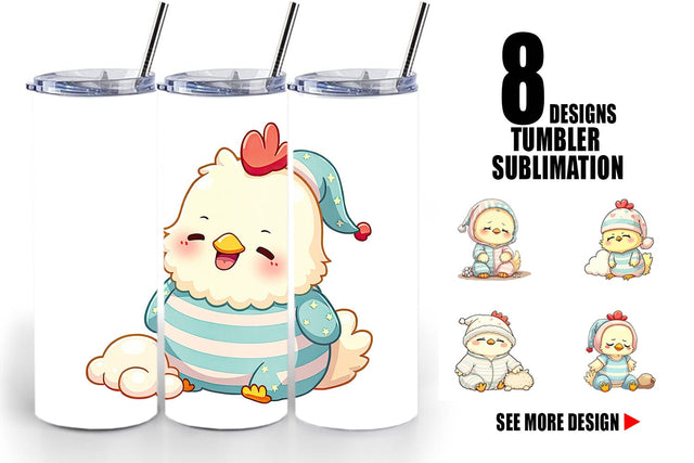 Tumbler Sleepy Chicken Sublimation artnoy 