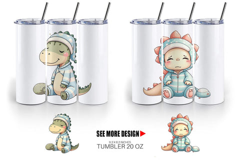 Tumbler Sleepy Dinosaur Sublimation artnoy 