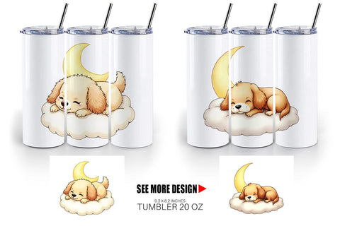 Tumbler Sleepy Dog Cloud Sublimation artnoy 