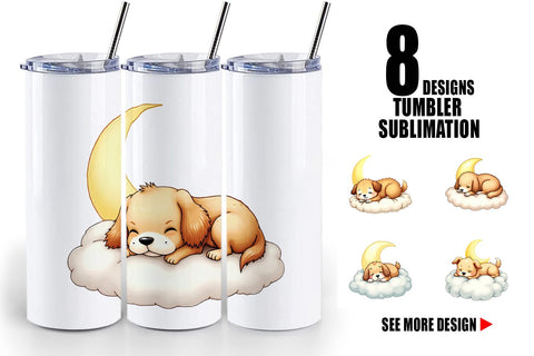 Tumbler Sleepy Dog Cloud Sublimation artnoy 