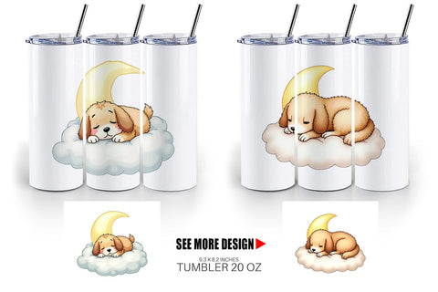 Tumbler Sleepy Dog Cloud Sublimation artnoy 