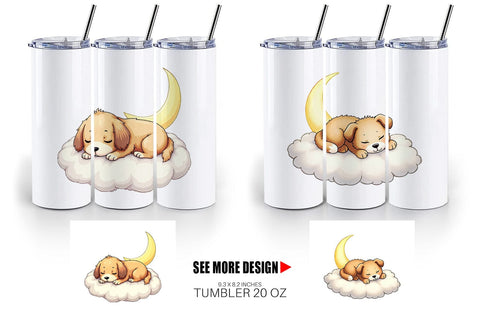 Tumbler Sleepy Dog Cloud Sublimation artnoy 