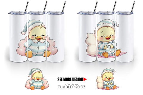 Tumbler Sleepy Duck Sublimation artnoy 