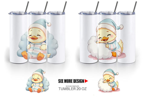 Tumbler Sleepy Duck Sublimation artnoy 