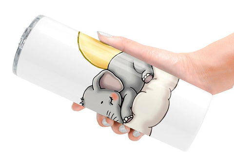 Tumbler Sleepy Elephant Cloud Sublimation artnoy 