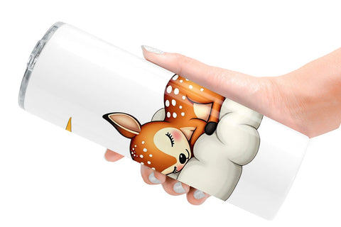 Tumbler Sleepy Fawn Cloud Sublimation artnoy 