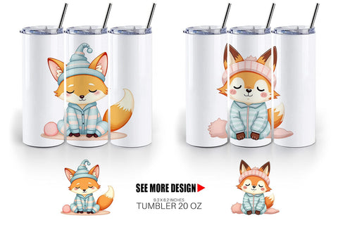 Tumbler Sleepy Fox Sublimation artnoy 