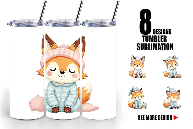 Tumbler Sleepy Fox Sublimation artnoy 