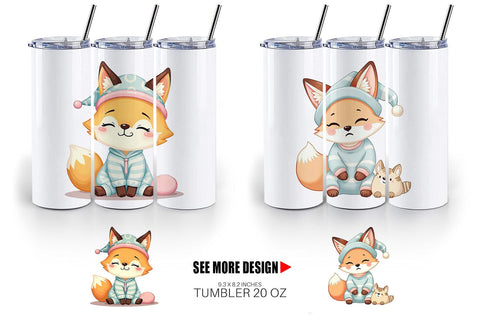 Tumbler Sleepy Fox Sublimation artnoy 