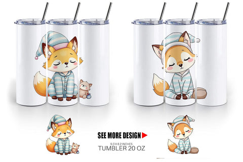 Tumbler Sleepy Fox Sublimation artnoy 
