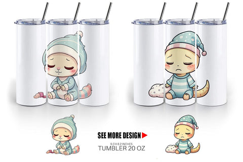 Tumbler Sleepy Gecko Sublimation artnoy 