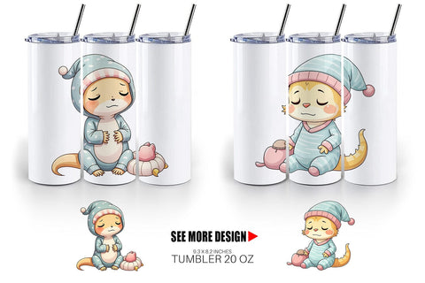 Tumbler Sleepy Gecko Sublimation artnoy 