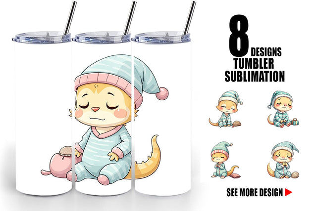 Tumbler Sleepy Gecko Sublimation artnoy 