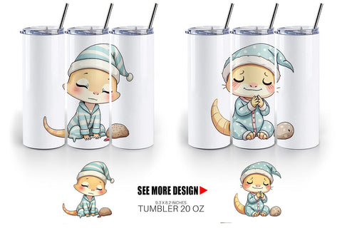 Tumbler Sleepy Gecko Sublimation artnoy 