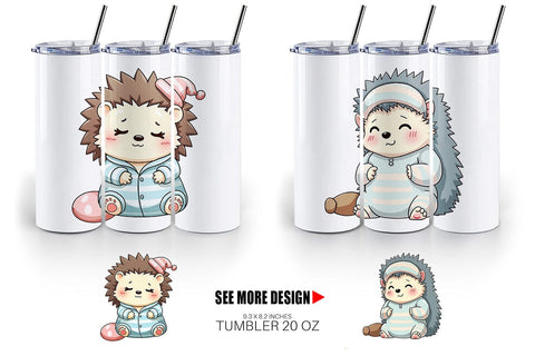 Tumbler Sleepy Hedgehog Sublimation artnoy 