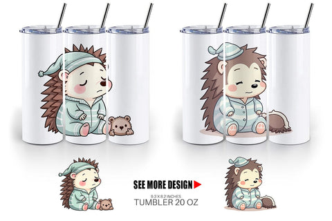 Tumbler Sleepy Hedgehog Sublimation artnoy 