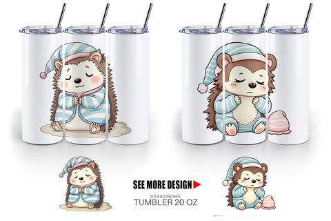 Tumbler Sleepy Hedgehog Sublimation artnoy 