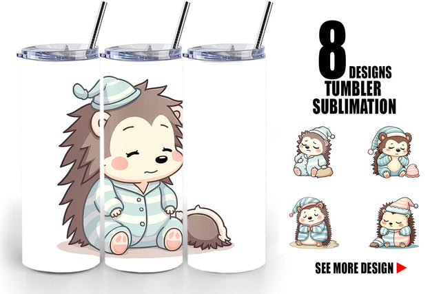 Tumbler Sleepy Hedgehog Sublimation artnoy 