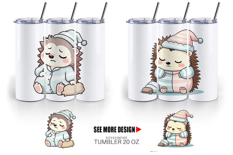 Tumbler Sleepy Hedgehog Sublimation artnoy 