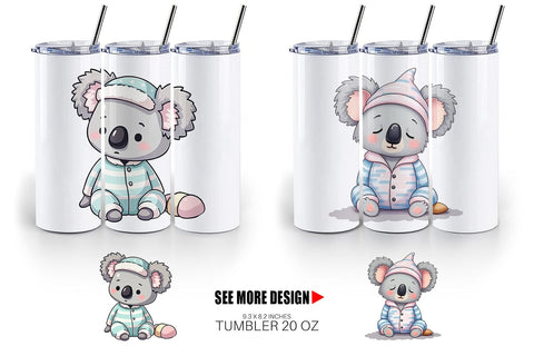 Tumbler Sleepy Koala Sublimation artnoy 