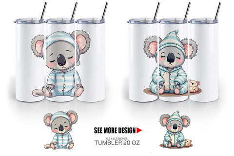 Tumbler Sleepy Koala Sublimation artnoy 