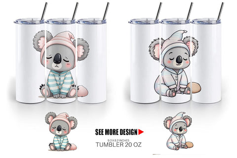 Tumbler Sleepy Koala Sublimation artnoy 