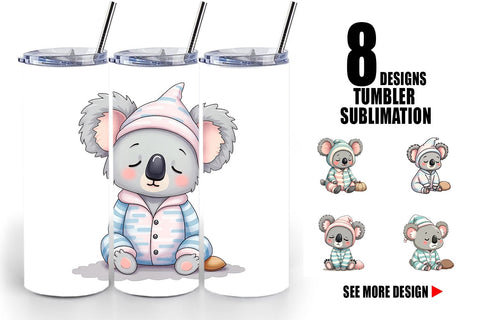Tumbler Sleepy Koala Sublimation artnoy 