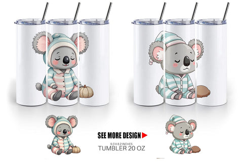 Tumbler Sleepy Koala Sublimation artnoy 