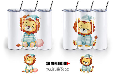 Tumbler Sleepy Lion Sublimation artnoy 