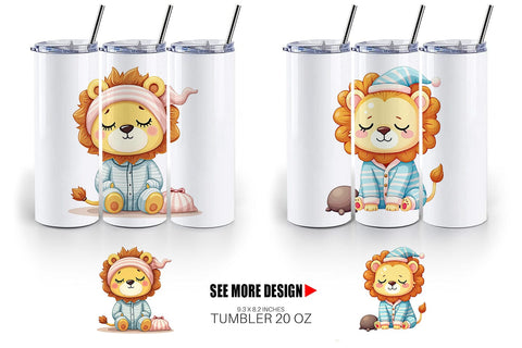 Tumbler Sleepy Lion Sublimation artnoy 