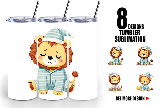 Tumbler Sleepy Lion Sublimation artnoy 