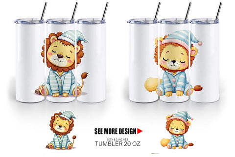 Tumbler Sleepy Lion Sublimation artnoy 