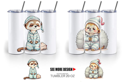 Tumbler Sleepy Meerkat Sublimation artnoy 