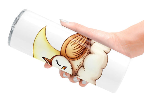 Tumbler Sleepy Owl Cloud Sublimation artnoy 
