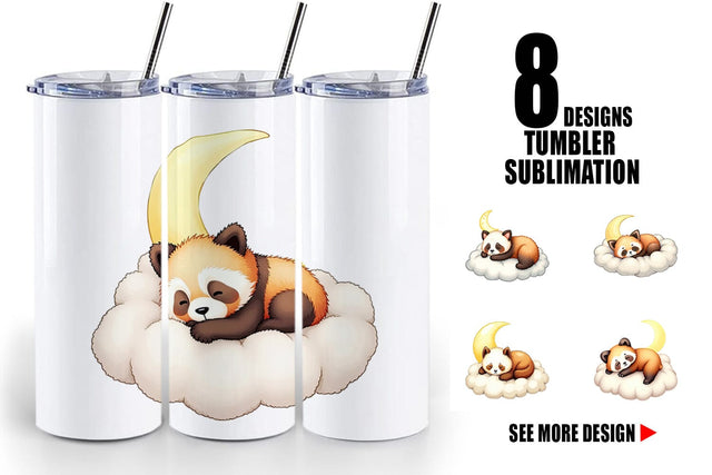 Tumbler Sleepy Panda Cloud Sublimation artnoy 