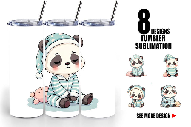 Tumbler Sleepy Panda Sublimation artnoy 