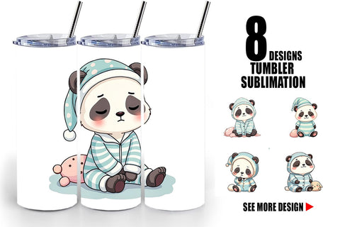 Tumbler Sleepy Panda Sublimation artnoy 