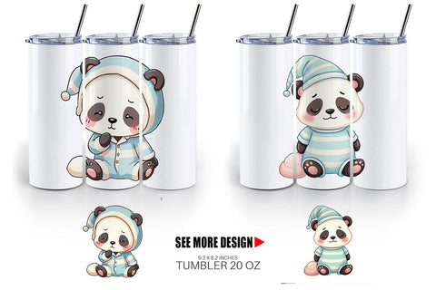 Tumbler Sleepy Panda Sublimation artnoy 