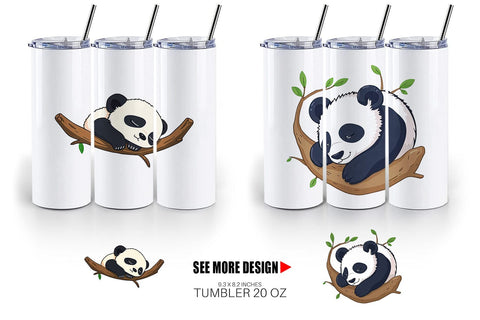 Tumbler Sleepy Panda Sublimation artnoy 