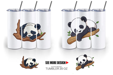 Tumbler Sleepy Panda Sublimation artnoy 