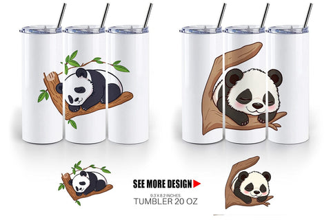 Tumbler Sleepy Panda Sublimation artnoy 