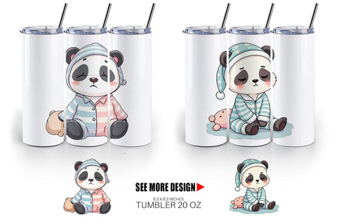 Tumbler Sleepy Panda Sublimation artnoy 