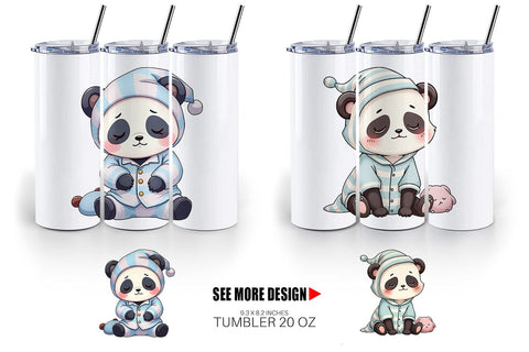 Tumbler Sleepy Panda Sublimation artnoy 