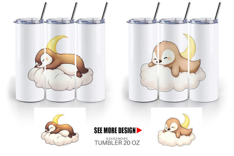 Tumbler Sleepy Penguin Cloud Sublimation artnoy 